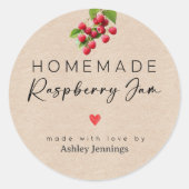 Homemade Raspberry Jam Labels | Made with Love (Voorkant)
