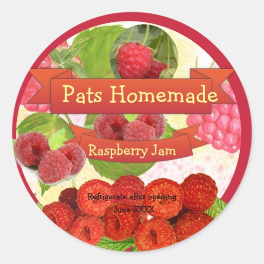 Homemade Raspberry Jam Ronde Sticker (Voorkant)
