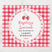 Homemade Raspberry Lemonade Label Likeurfles Etiket (Enkel label)