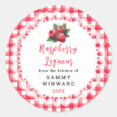 Homemade Raspberry Liqueur Label (Voorkant)