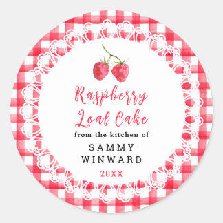 Homemade Raspberry Loaf Cake Label