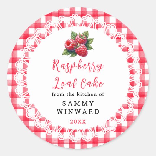 Homemade Raspberry Loaf Cake Label (Voorkant)
