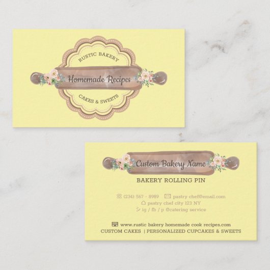 Homemade Recepten Bakkerij geel Visitekaartje (Voorkant / Achterkant)