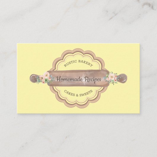 Homemade Recepten Bakkerij geel Visitekaartje (Voorkant)