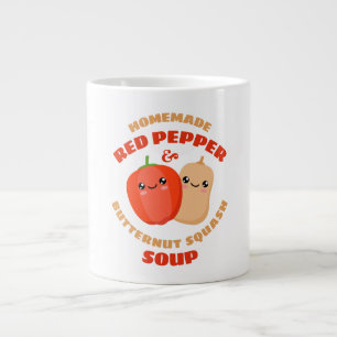 Homemade Red Pepper en Butternut Squash Soup Grote Koffiekop