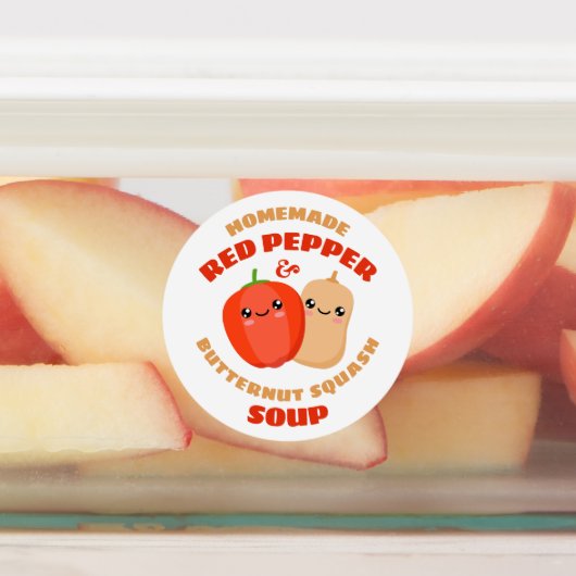 Homemade Red Pepper en Butternut Squash Soup Labels (Aangebracht)