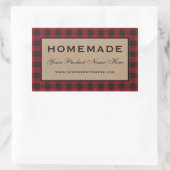 Homemade Red Pset Kraft Rechthoekige Sticker (Tas)