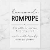 Homemade Rompope Fles Label Wijn Etiket (Enkel label)