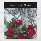 Homemade Roos Hip Vino rode wintersneeuwdag Wijn Etiket (Enkel label)