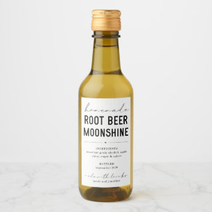 Homemade Root Beer Moonshine Label personaliseren Wijn Etiket
