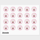 Homemade Roze Cupcake Sprinkles met liefde bedekt  Ronde Sticker (Vel)