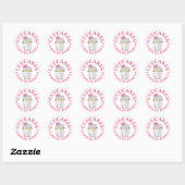Homemade roze hartsnijtaart met liefde door ronde sticker (Vel)