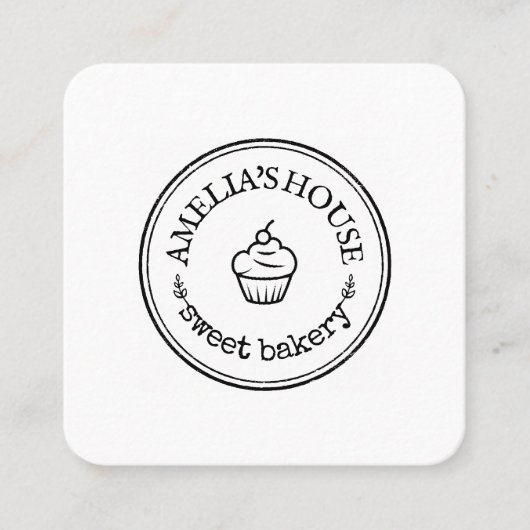 Homemade rustige logo, eenvoudig vierkante visitekaartje (Voorkant)