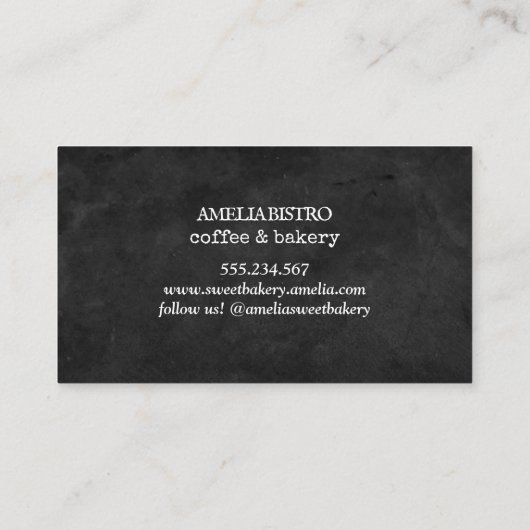 Homemade rustige logo, gewoon zwart bord visitekaartje (Achterkant)