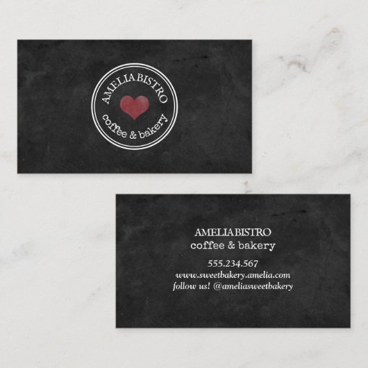 Homemade rustige logo, gewoon zwart bord visitekaartje (Voorkant / Achterkant)