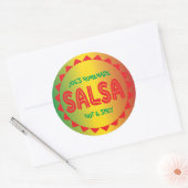 Homemade Salsa-bliksetiket rood, groen en geel Ronde Sticker (Envelop)