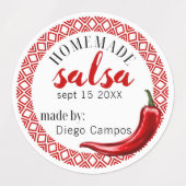 Homemade Salsa Hot Jalapeno Mexican Sauce Canning Labels (Design 2)