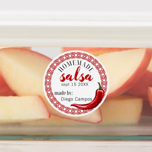 Homemade Salsa Hot Jalapeno Mexican Sauce Canning Labels (Aangebracht)