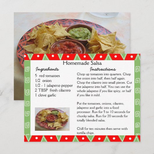 Homemade Salsa Recipe Card Briefkaart (Voorkant / Achterkant)