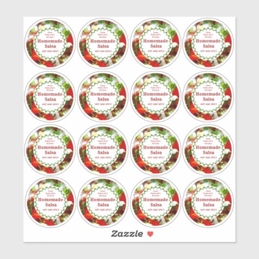 Homemade salsa uit uw keukenbliksetiket sticker (Vel)