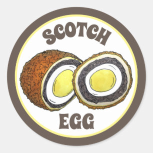 Homemade Scotch Eggs UK British Snack Food Ronde Sticker