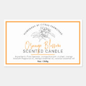 Homemade sinaasappel blossom kandelen rechthoekige sticker (Voorkant)