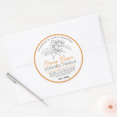 Homemade sinaasappel blossom kandelen ronde sticker (Envelop)