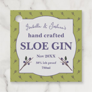 Homemade Sloe Gin-label Bedankjes Labels