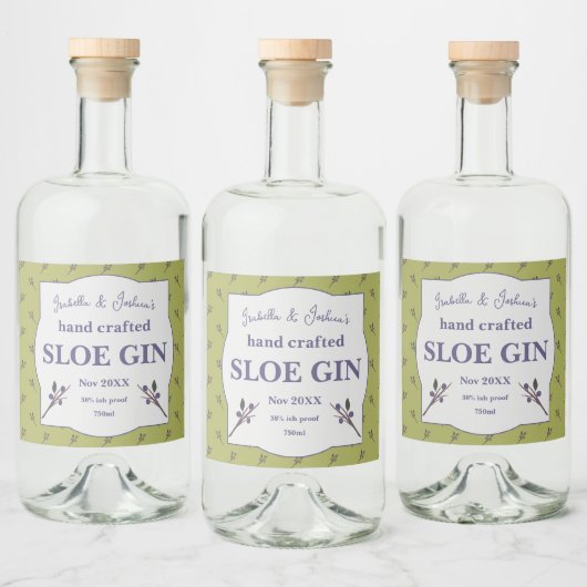 Homemade Sloe Gin-label Likeurfles Etiket (Flessen)