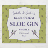 Homemade Sloe Gin-label Likeurfles Etiket (Enkel label)