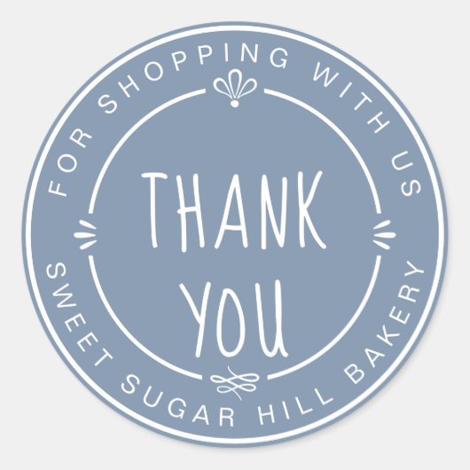 Homemade Small Business Dank u  Blauw Ronde Sticker (Voorkant)