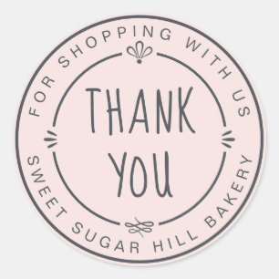 Homemade Small Business Hartelijk dank voor uw dea Ronde Sticker