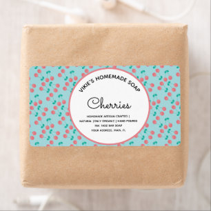 Homemade Soap Business Cherry Waterverf Label