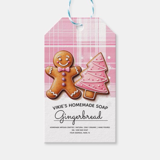 Homemade Soap Business Cookies Christmas Label Cadeaulabel (Voorkant)