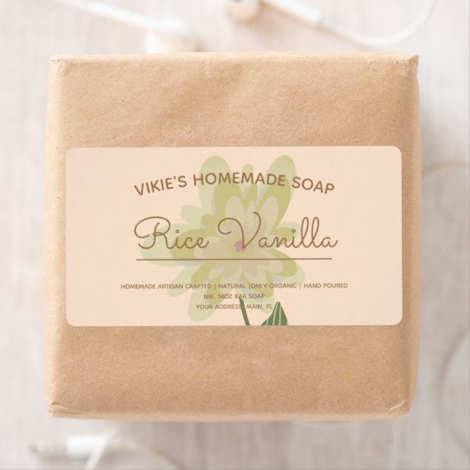Homemade Soap Business Floral Art Label (Insitu)