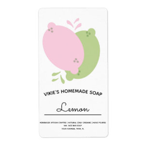 Homemade Soap Business Lemon Limoen Roze Etiket