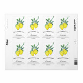 Homemade Soap Business Waterverf Lemon Etiket (Full Sheet)