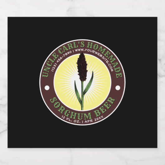 Homemade Sorghum Beer Label Sjabloon Bier Etiket (Enkel label)