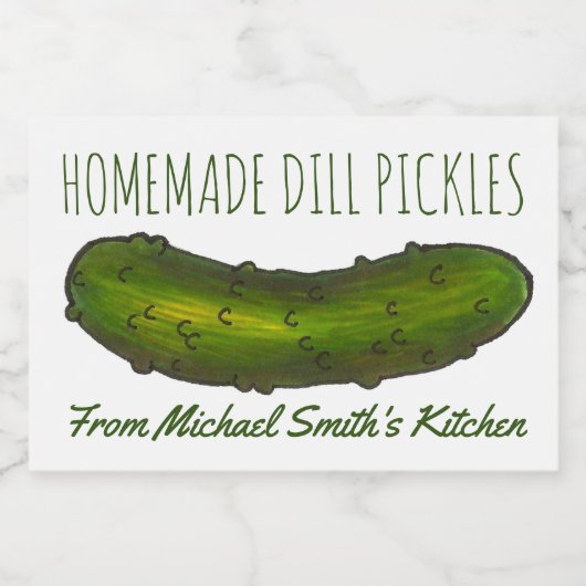 Homemade Sour Dill Green Kosher Pickles Canning Voedselcontainer Etiket (Enkel label)