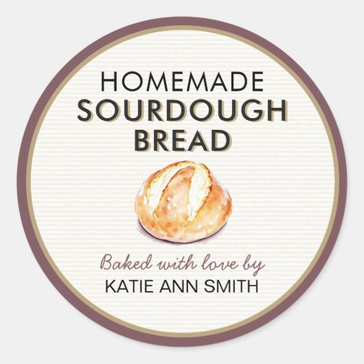 Homemade Sourdough Bread Label Stickers for Bakery (Voorkant)