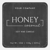 Homemade Soy Candle Calligraphy Black Chalkboard Vierkante Sticker (Voorkant)