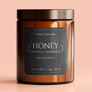 Homemade Soy Candle Calligraphy Black Chalkboard Vierkante Sticker