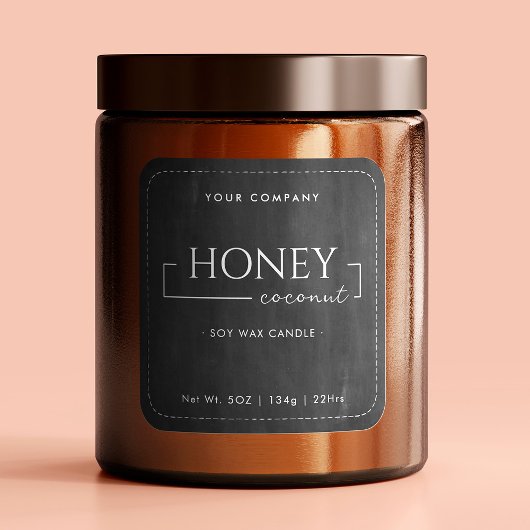 Homemade Soy Candle Calligraphy Black Chalkboard Vierkante Sticker