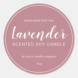 Homemade Soy Candle Calligraphy Dusty Roos Ronde Sticker