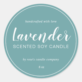 Homemade Soy Candle Calligraphy Dusty Turquoise Ronde Sticker
