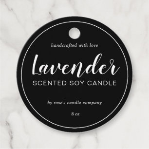 Homemade Soy Candle Chic Calligraphy Black Bedankjes Labels