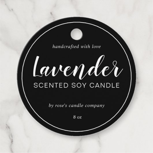 Homemade Soy Candle Chic Calligraphy Black Bedankjes Labels (Voorkant)