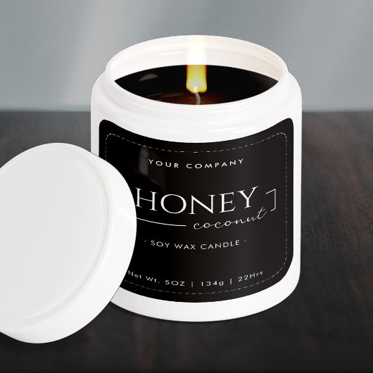 Homemade Soy Candle Chic Calligraphy Black Classic Vierkante Sticker