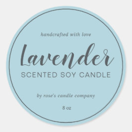 Homemade Soy Candle Chic Calligraphy Blue Glow Ronde Sticker