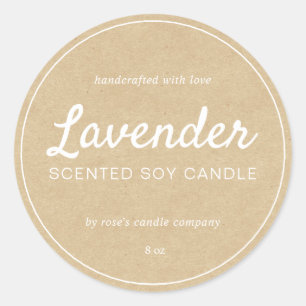 Homemade Soy Candle Chic Calligraphy Kraft Paper Ronde Sticker